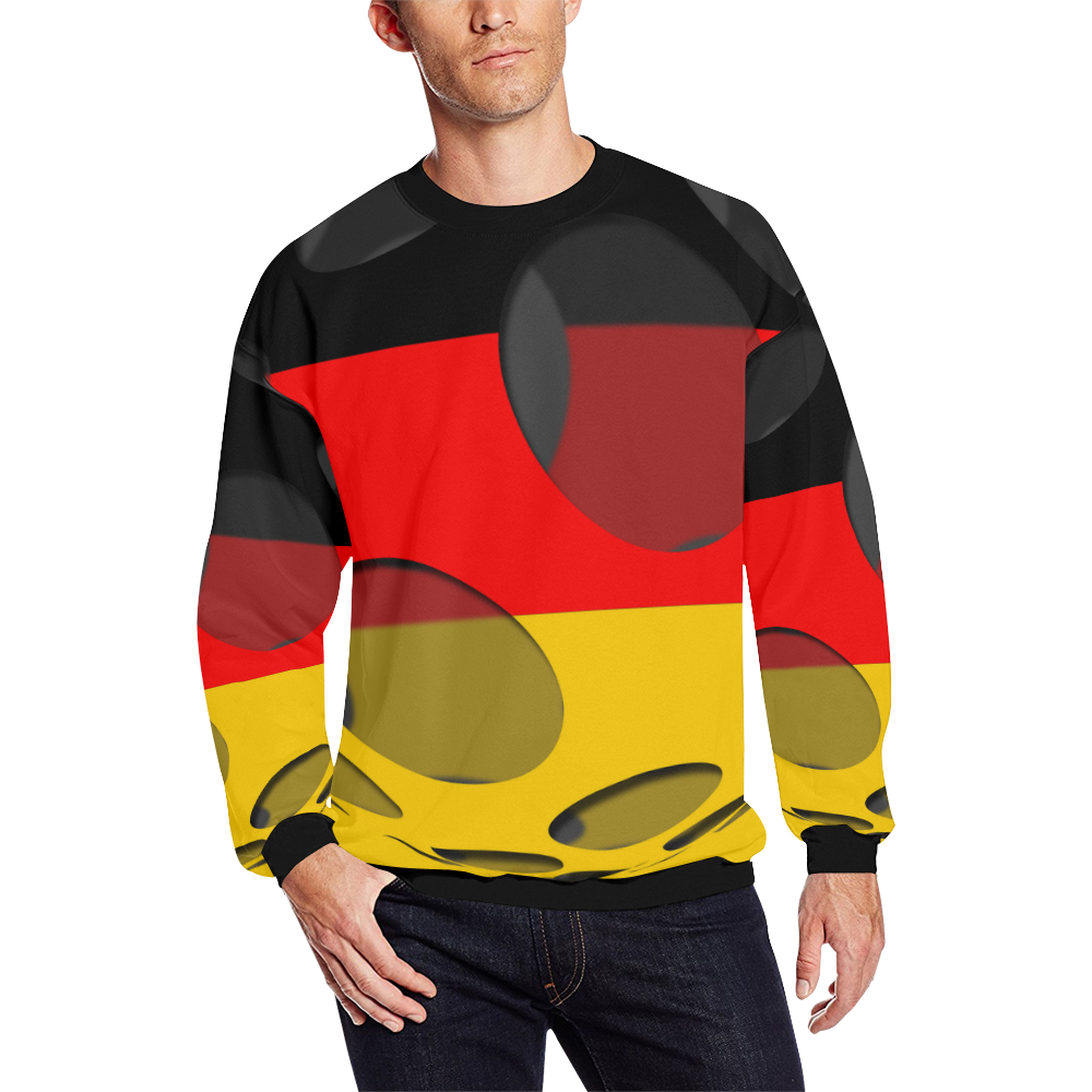 The Flag of Germany All Over Print Crewneck Sweatshirt for Men (Model H18)