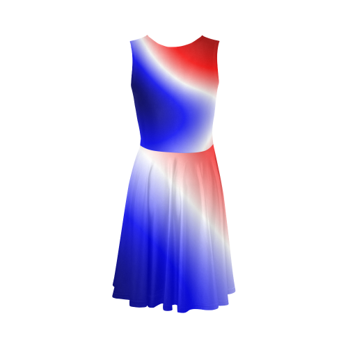 Blue red glow Sleeveless Ice Skater Dress (D19)