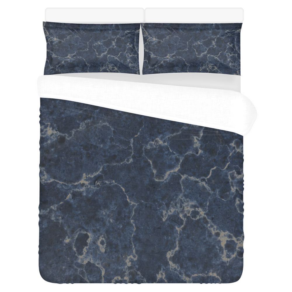 Marble Blue 3-Piece Bedding Set