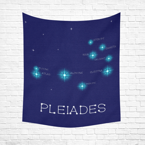 Star cluster Pleiades funny astronomy sky Taurus Cotton Linen Wall Tapestry 51"x 60"