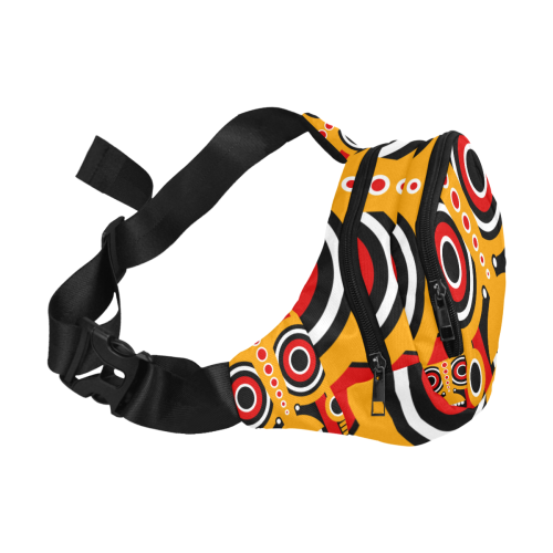 Red Yellow Tiki Tribal Fanny Pack/Small (Model 1677)