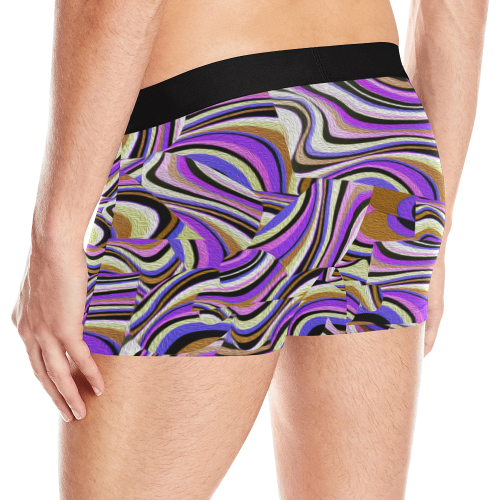 Groovy Retro Renewal - Purple Waves Men's All Over Print Boxer Briefs (Model L10)