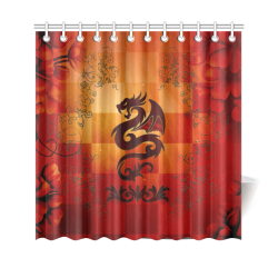 Tribal dragon  on vintage background Shower Curtain 69"x70"