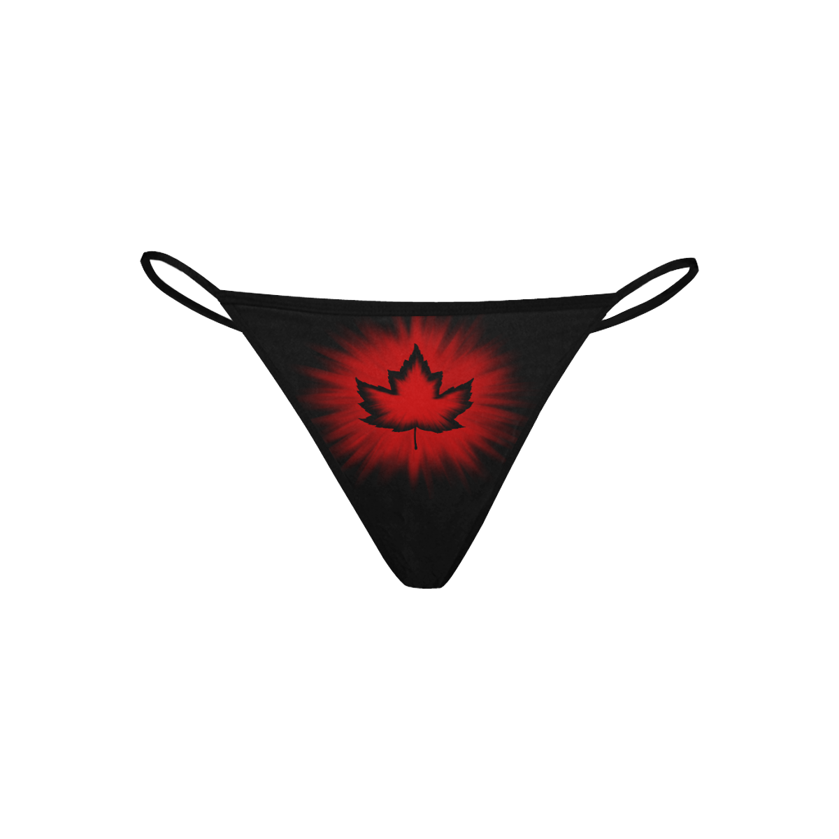 Canada Panties Black Canada Women's All Over Print G-String Panties (Model L35)