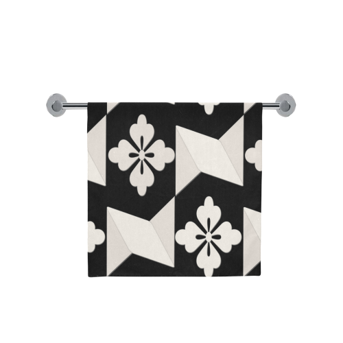 Black White Tiles Bath Towel 30"x56"