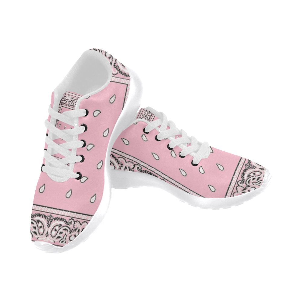 Pink Bandana Men-White Men’s Running Shoes (Model 020)