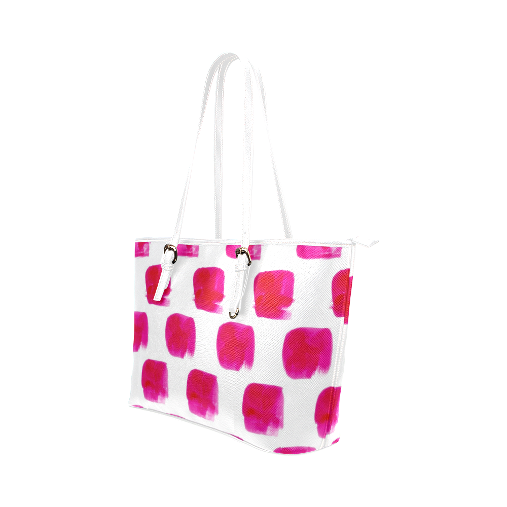 Hot Pink Leather Tote Bag/Small (Model 1651)