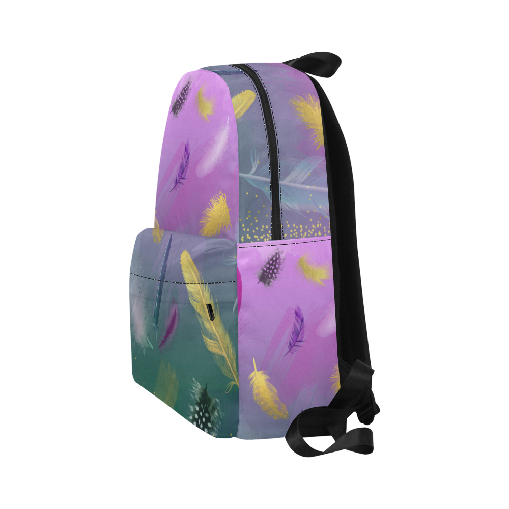 Dancing Feathers - Pink and Green Unisex Classic Backpack (Model 1673)