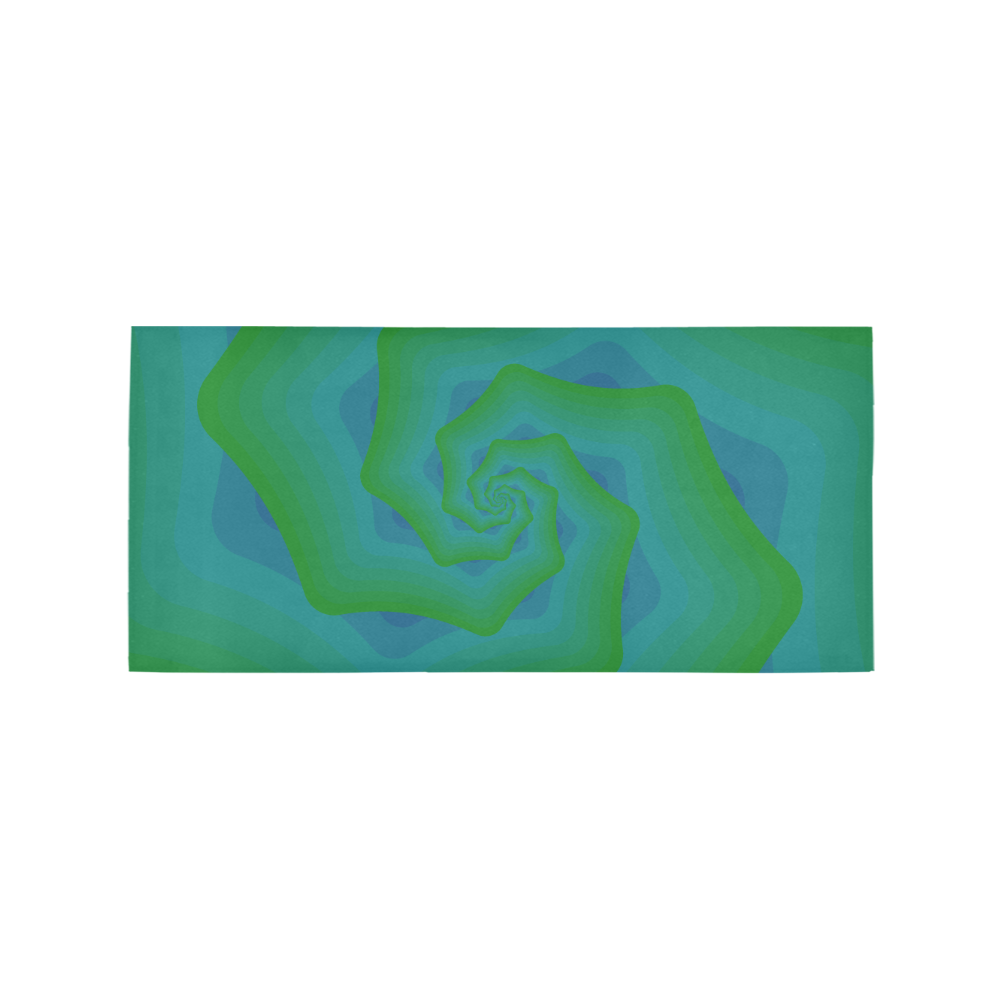 Green blue wave Area Rug 7'x3'3''