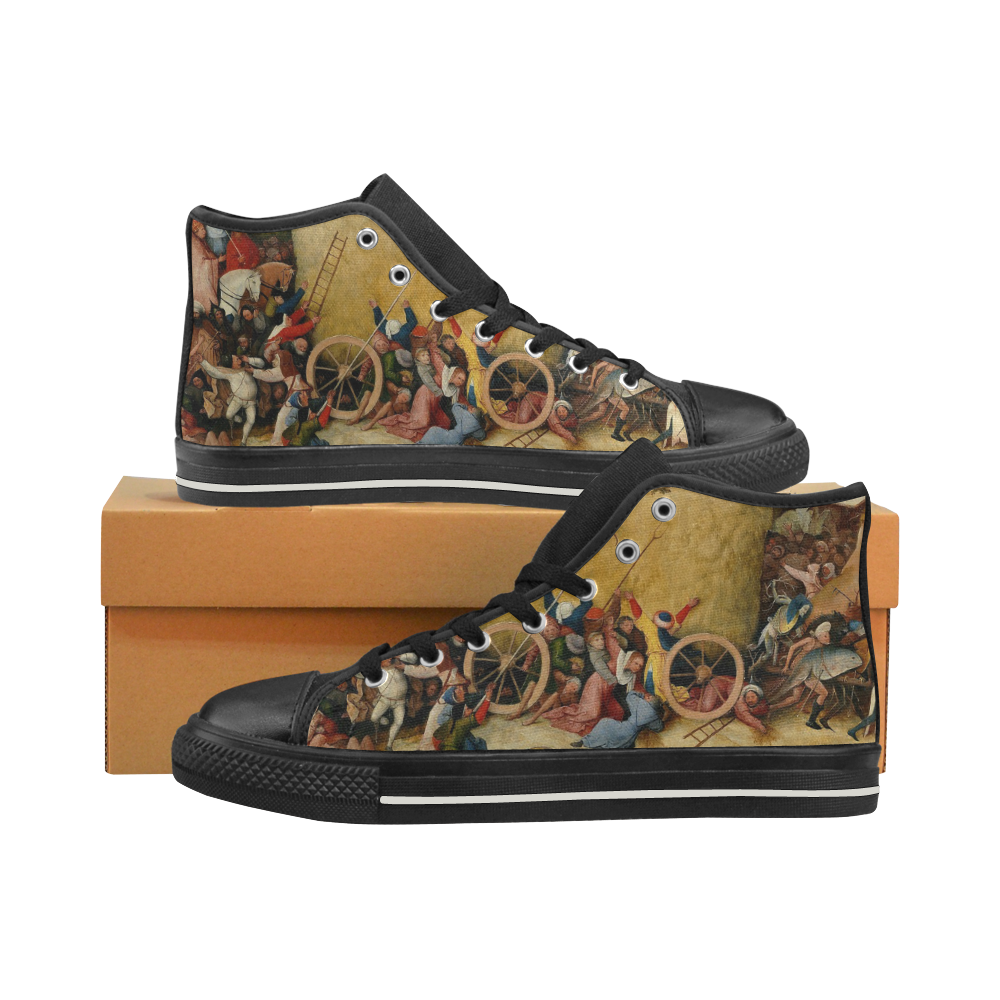 Hieronymus Bosch-The Haywain Triptych 2 High Top Canvas Shoes for Kid (Model 017)