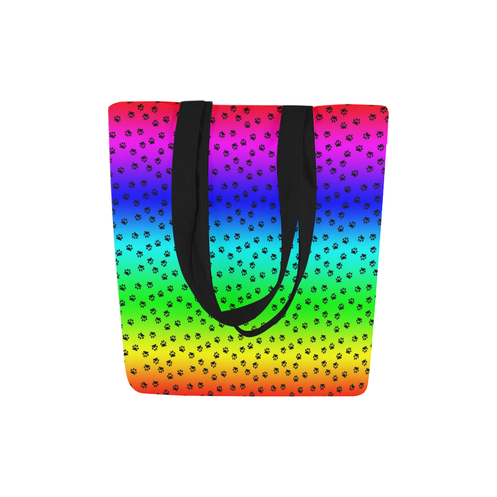 rainbow with black paws Canvas Tote Bag (Model 1657)
