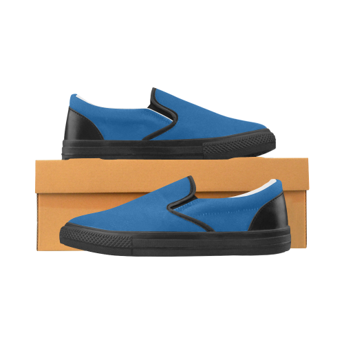 Princess Blue Men's Slip-on Canvas Shoes (Model 019)