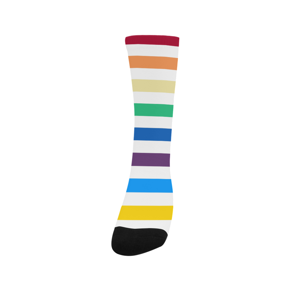 Rainbow Stripes with White Trouser Socks
