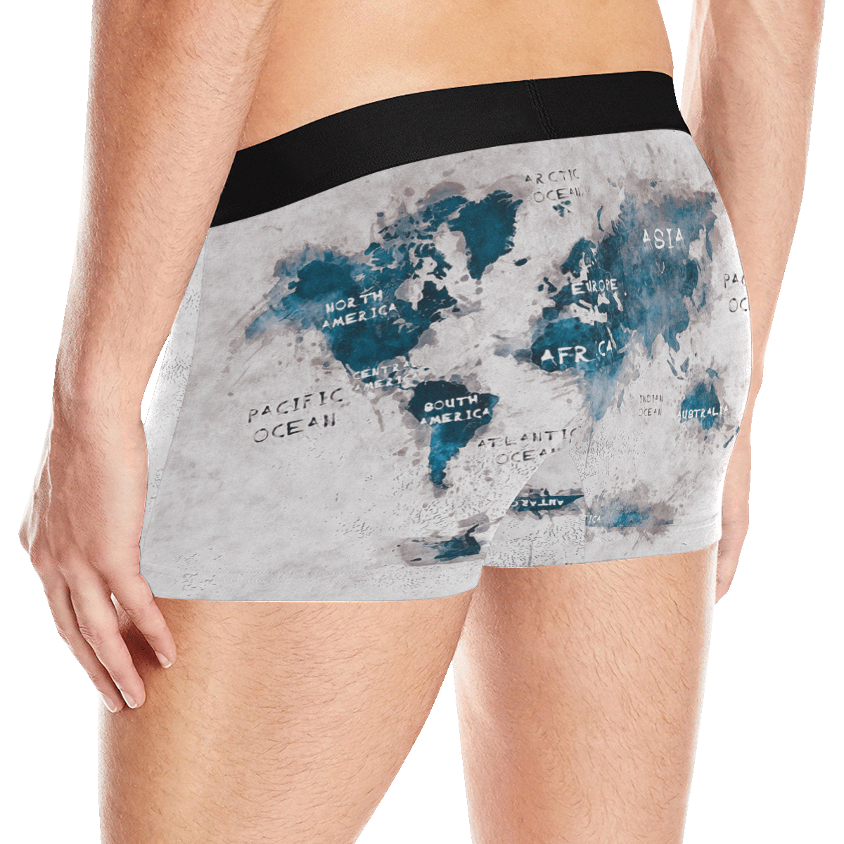 world map #map #worldmap Men's Boxer Briefs with Merged Design (Model  L10)