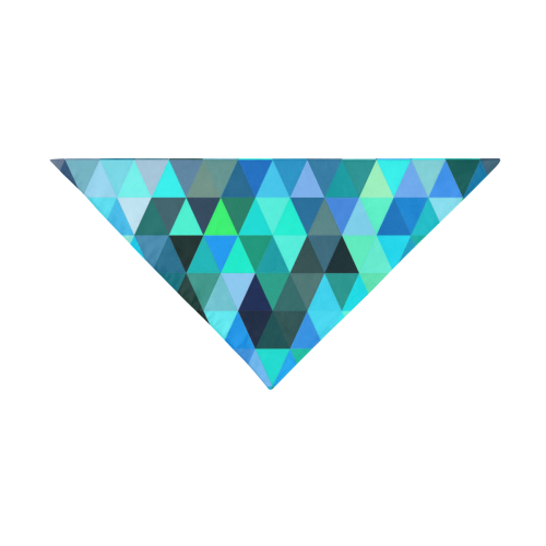 Mosaic Triangles Blue Pet Dog Bandana/Large Size