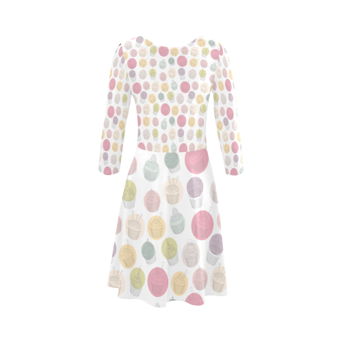 Colorful Cupcakes 3/4 Sleeve Sundress (D23)