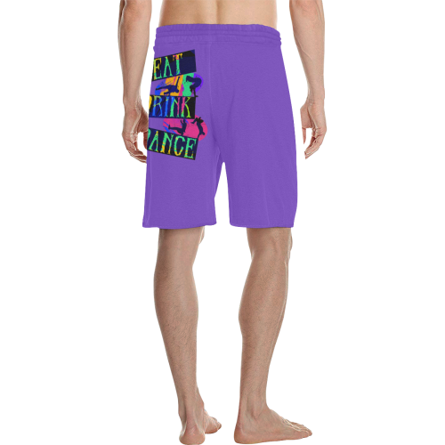 Break Dancing Colorful on Purple Men's All Over Print Casual Shorts (Model L23)