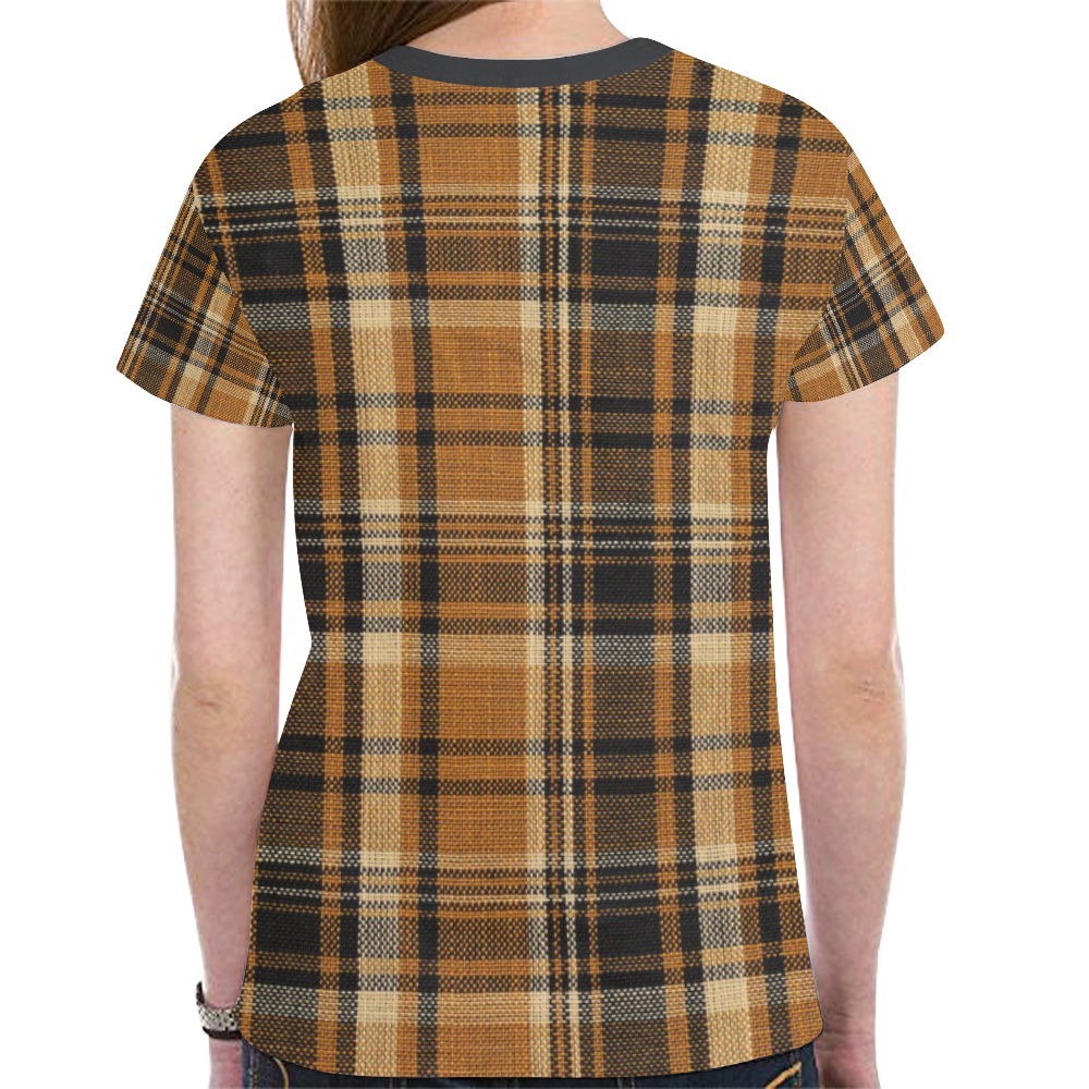 TARTAN DESIGN New All Over Print T-shirt for Women (Model T45)