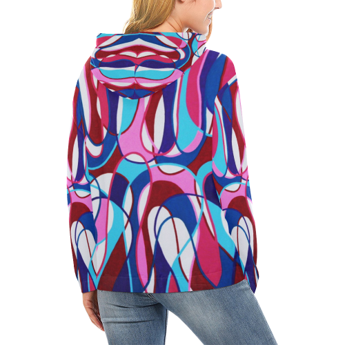 Cotton Candy All Over Print Hoodie for Women (USA Size) (Model H13)