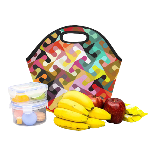 Colorful shapes Neoprene Lunch Bag/Small (Model 1669)