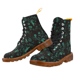 Gothic Black and Turquoise Pattern Martin Boots For Men Model 1203H