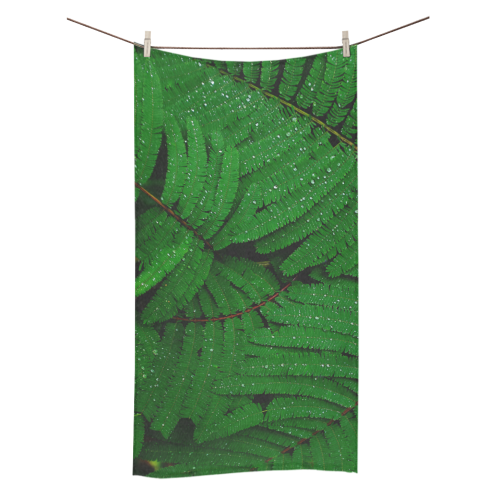 Forest Green Plants with Dew Photo Bath Towel 30"x56"