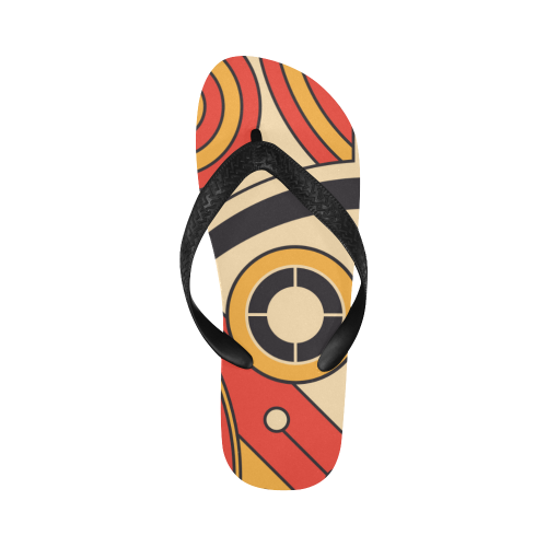 Geo Aztec Bull Tribal Flip Flops for Men/Women (Model 040)