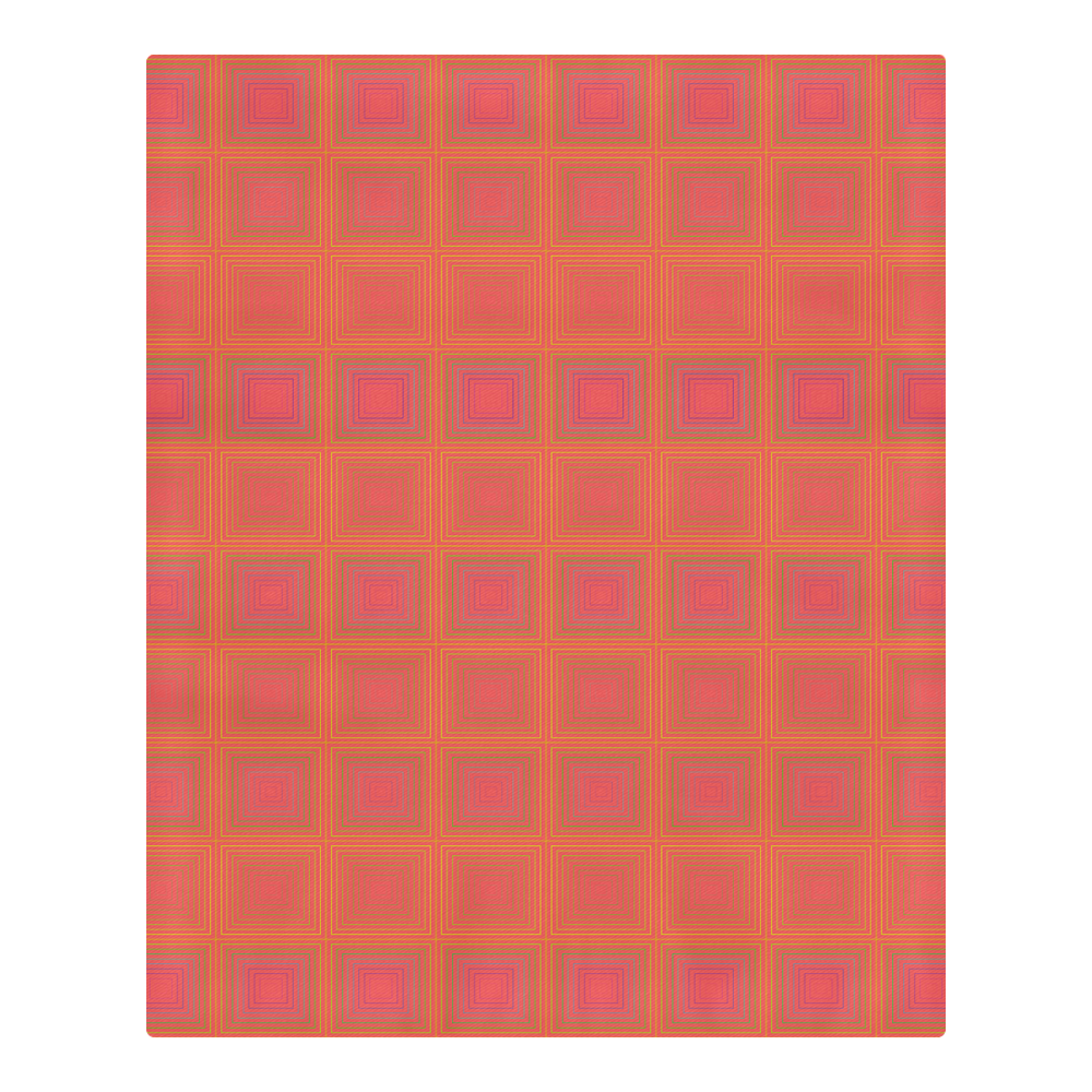 Pale pink golden multiple squares 3-Piece Bedding Set