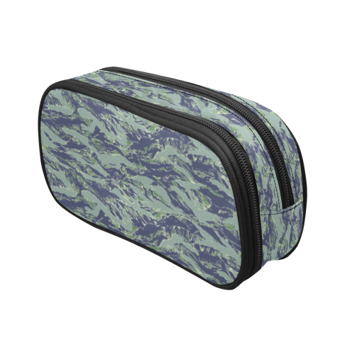 Jungle Tiger Stripe Green Camouflage Pencil Pouch/Large (Model 1680)