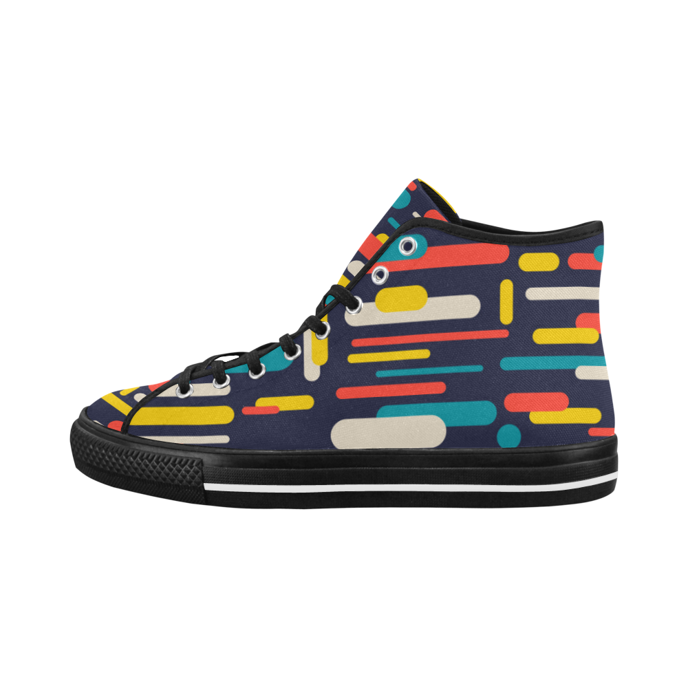 Colorful Rectangles Vancouver H Men's Canvas Shoes/Large (1013-1)