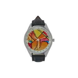 ABSTRACT Men's Leather Strap Analog Watch(Model 209)