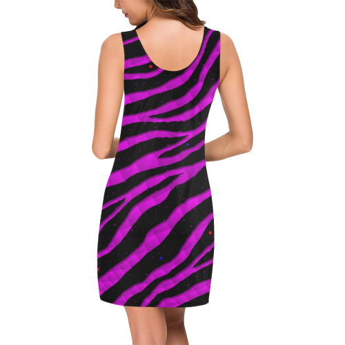 Ripped SpaceTime Stripes - Pink Medea Vest Dress (Model D06)