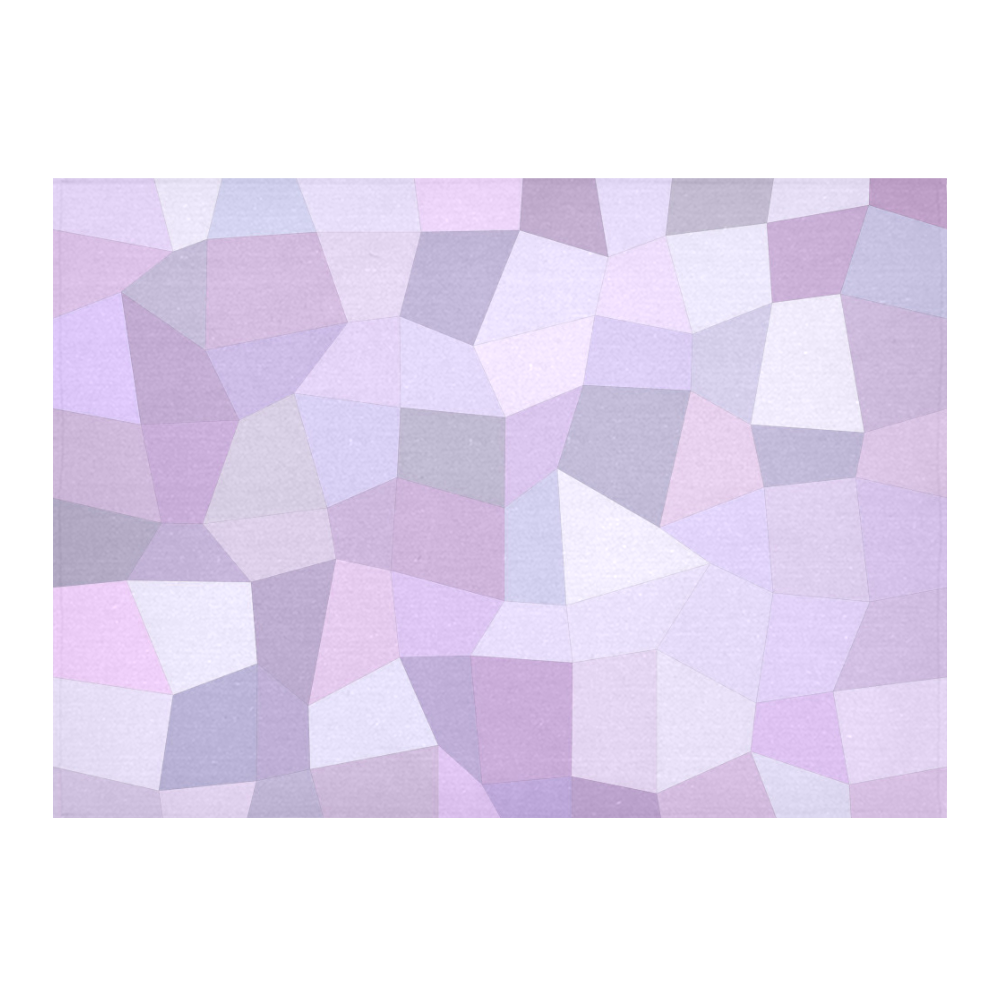 Pastel Purple Mosaic Cotton Linen Tablecloth 60"x 84"