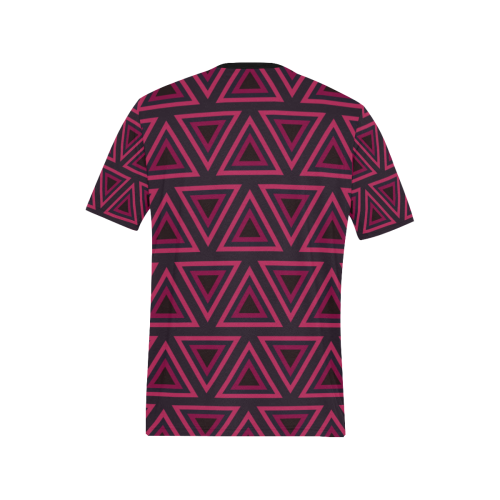 Tribal Ethnic Triangles Men's All Over Print T-Shirt (Solid Color Neck) (Model T63)