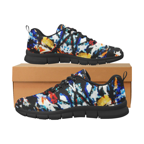abstract art painting Women's Breathable Running Shoes/Large (Model 055)