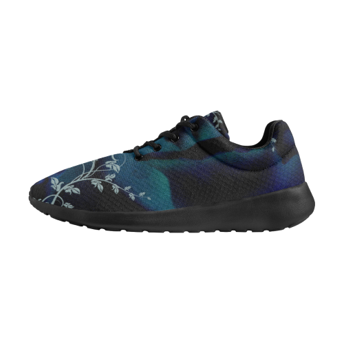 Floral design, blue colors Women's Athletic Shoes (Model 0200)