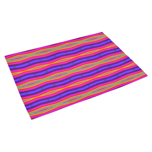 Bright Pink Purple Stripe Abstract Azalea Doormat 30" x 18" (Sponge Material)