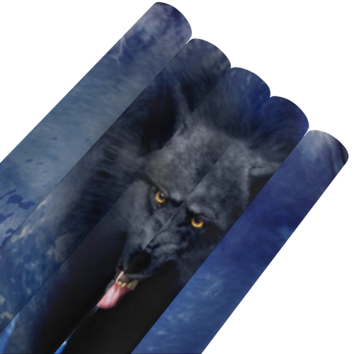 Awesome wolf Gift Wrapping Paper 58"x 23" (5 Rolls)
