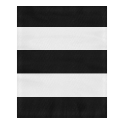 Black White Stripes 3-Piece Bedding Set