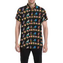 All the Birds and Roses Men's All Over Print Short Sleeve Shirt (Model T53)