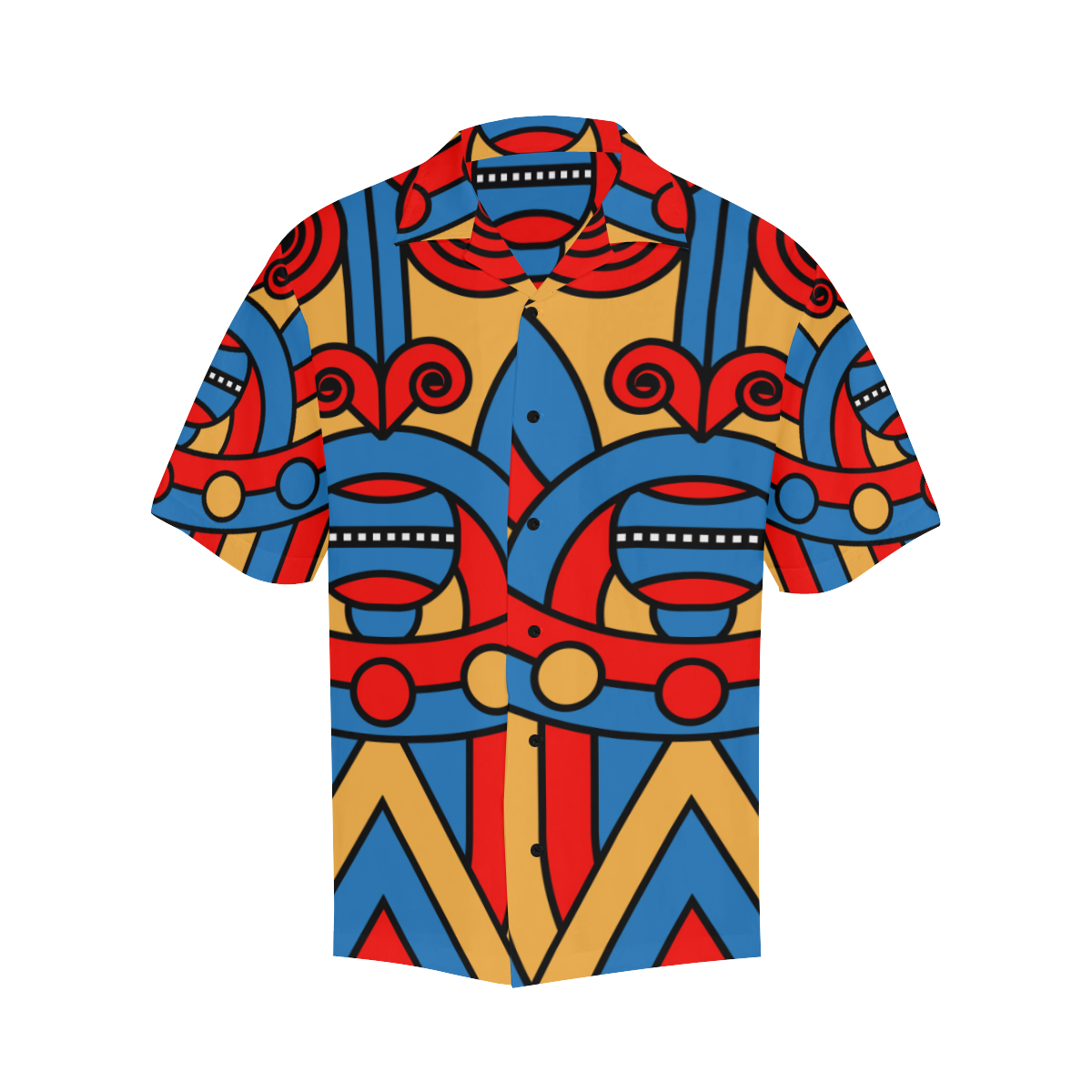 Aztec Maasai Lion Tribal Hawaiian Shirt (Model T58)