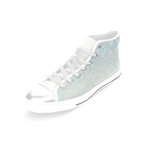 Frosty Day Snowflakes on Misty Sky blue Women's Classic High Top Canvas Shoes (Model 017)