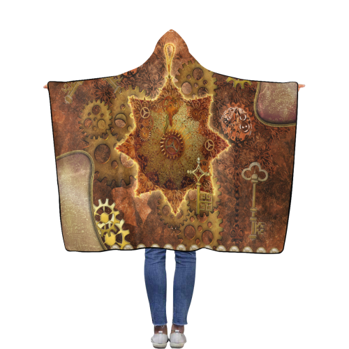 Steampunk, noble design Flannel Hooded Blanket 50''x60''