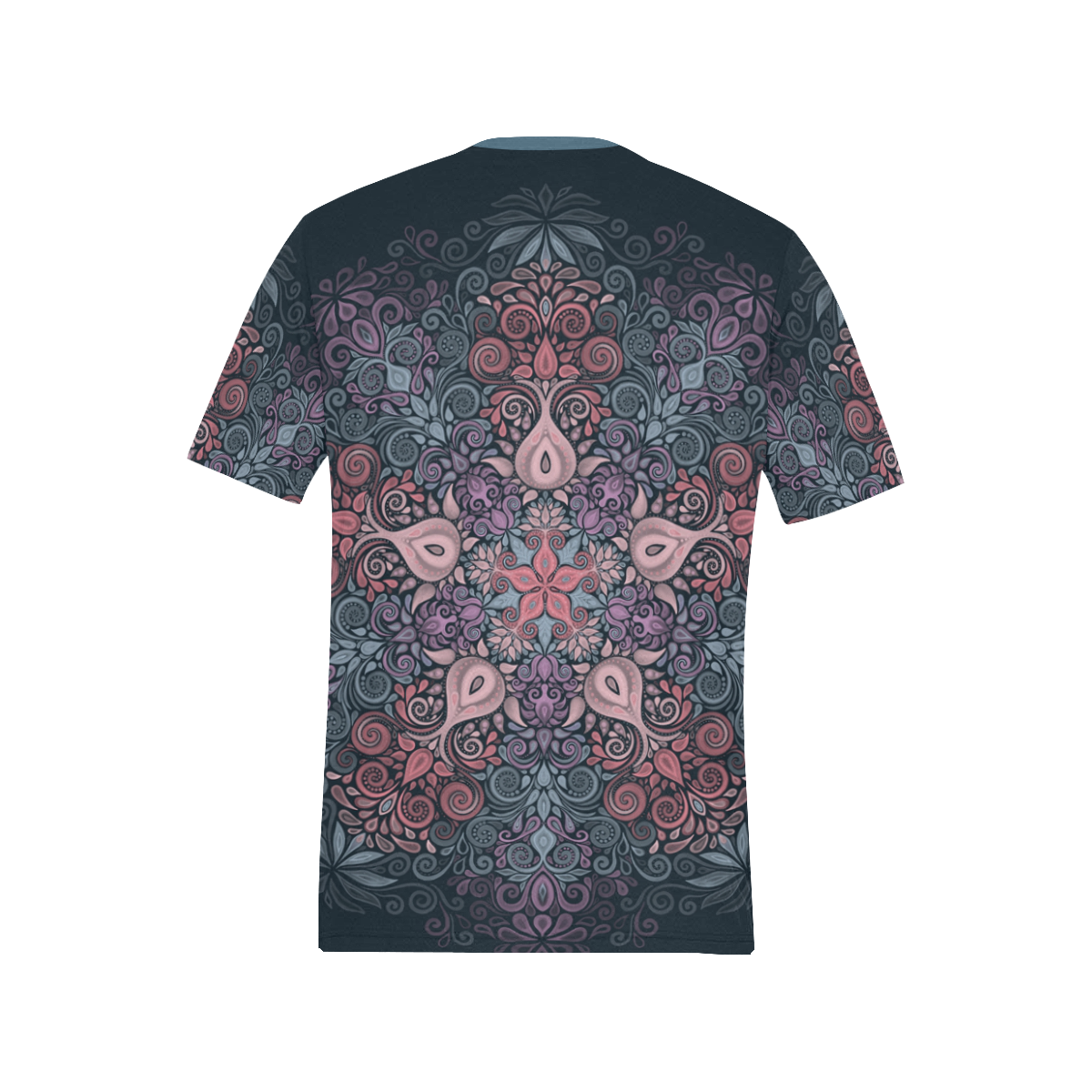 Baroque Garden Watercolor Mandala, pastels Men's All Over Print T-Shirt (Solid Color Neck) (Model T63)