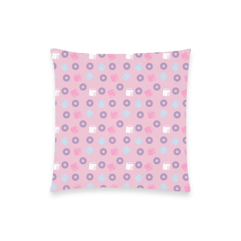 milk and donuts pink Custom  Pillow Case 18"x18" (one side) No Zipper
