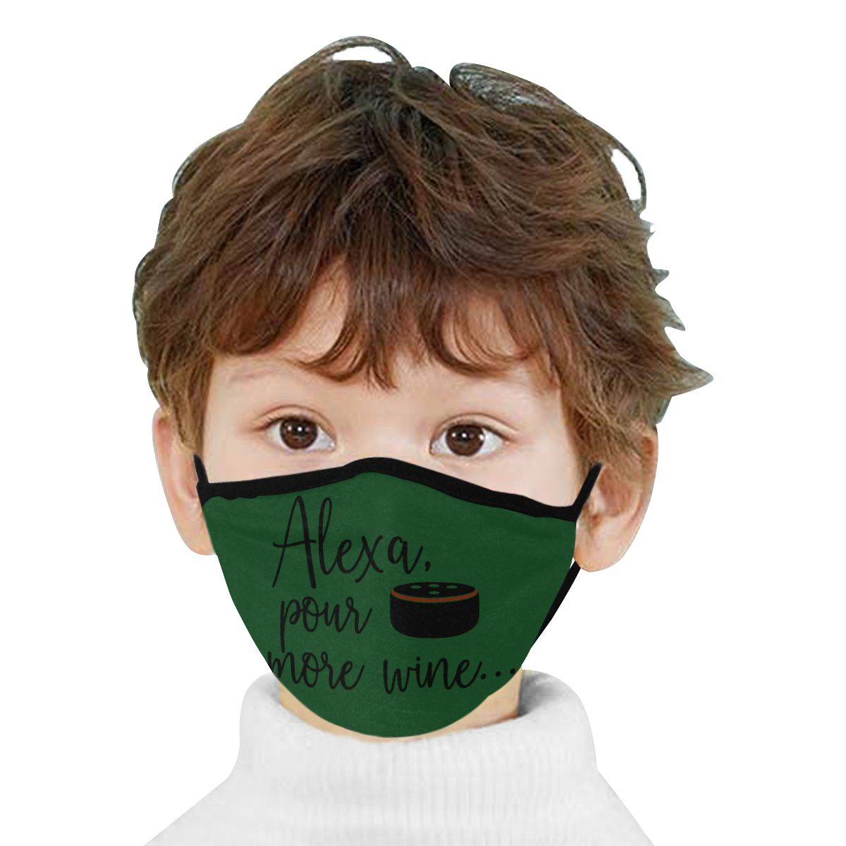 Humor - Alexa pour more wine - moss green Mouth Mask
