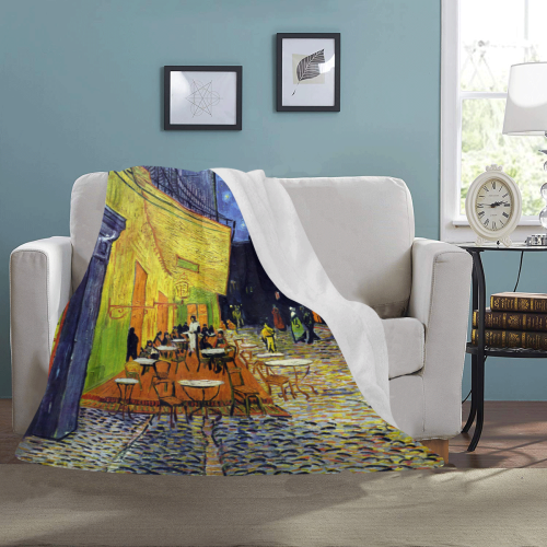 Vincent Willem van Gogh - Cafe Terrace at Night Ultra-Soft Micro Fleece Blanket 50"x60"