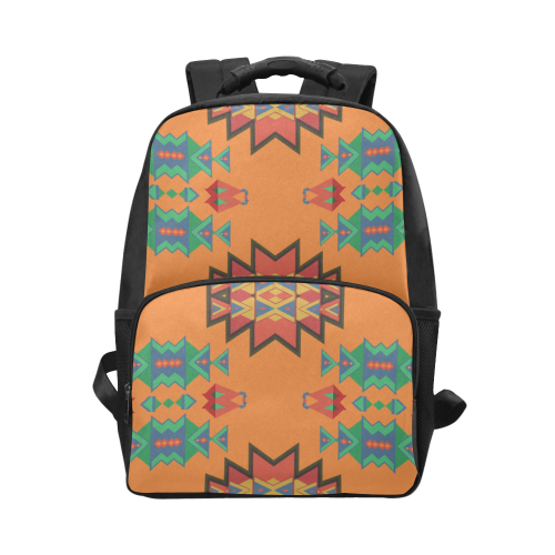 Misc shapes on an orange background Unisex Laptop Backpack (Model 1663)