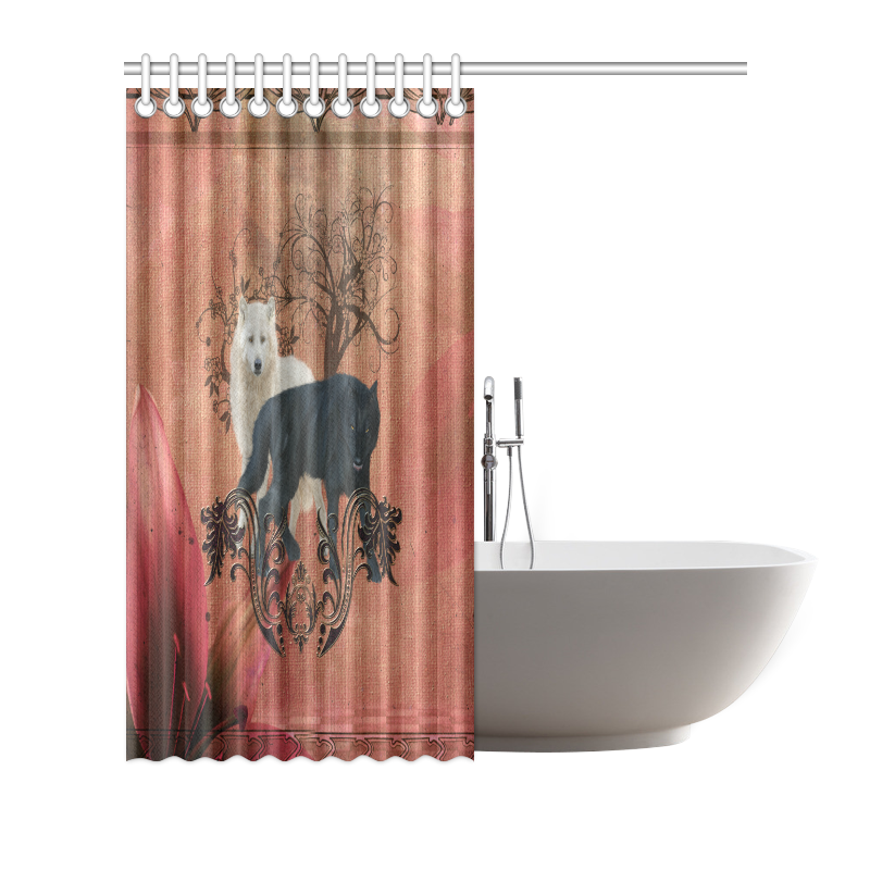 Awesome black and white wolf Shower Curtain 72"x72"