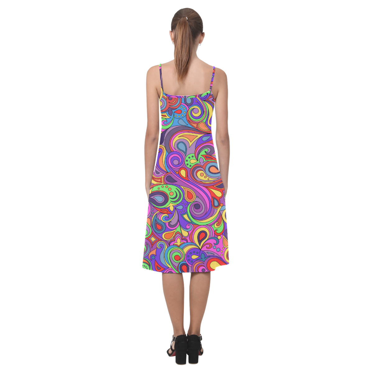 Psychedelic Hippy Doodle by ArtformDesigns Alcestis Slip Dress (Model D05)